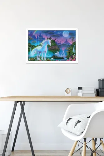Miniatura 6 de Trends International Póster de pared de Unicorn Meadow, 14.725 x 22.375 pulgadas, versión enmarcada de madera de granero