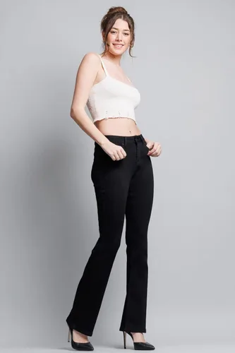 Miniatura 2 de Enjean Jeans clásicos y desgastados de tiro alto para mujer