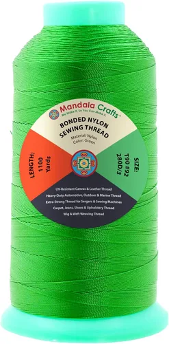 Miniatura 280 de Mandala Crafts - Hilo de nailon para coser cuero, tapicería, mezclilla y para trenzar el pelo; resistente, 1500 yardas, tamaño 69 T70 Marrón