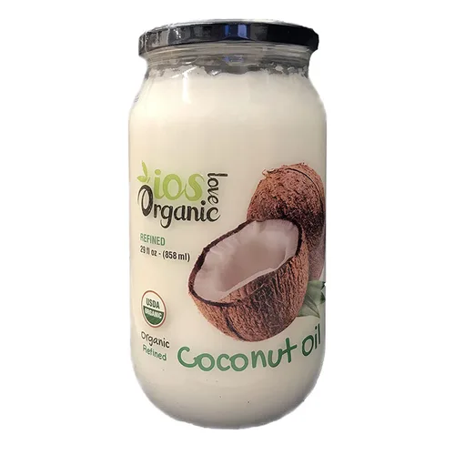 IOS love Organic Aceite de coco virgen, prensado en frío, aceite natural para el cabello, aceite para la piel y aceite de cocina con sabor fresco,