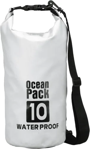 Miniatura 8 de Bolsa seca impermeable, 5 L, ajuste para mujeres y hombres, bolsas a prueba de agua, mochila flotante ligera de almacenamiento en seco con silbato