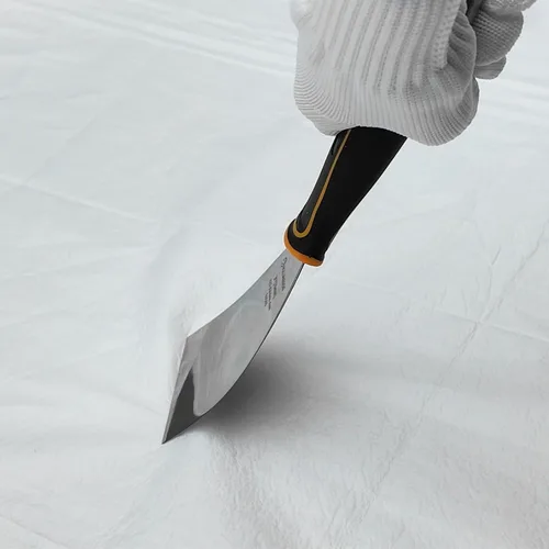 Miniatura 4 de ROLLINGDOG Cuchillo de masilla en ángulo de 3 pulgadas, raspador de pintura de ángulo de 5 grados con tapa de martillo de metal, mango de agarre