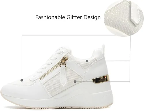 Miniatura 2 de Viscozzy Zapatillas de tacón alto con cuña para mujer