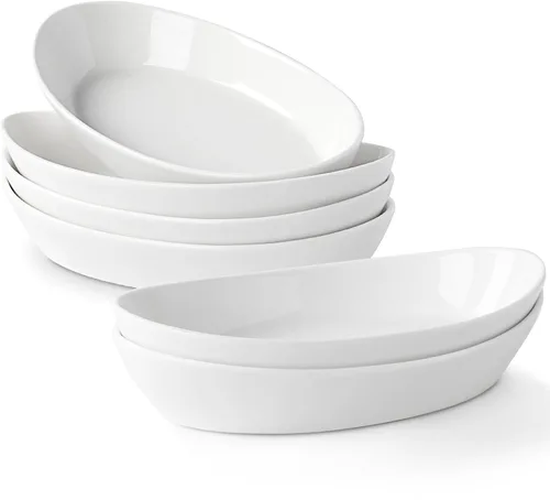 Miniatura 11 de UIBFCWN Fuentes para Gratinar, 7.5''x4.5'' Fuente de Cerámica Ovalada para Porción Individual, Platos de Cazuela Individuales Aptos para Horno
