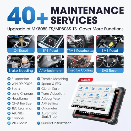 Miniatura 6 de Autel Escáner MaxiPRO MP900-TS: Herramienta de diagnóstico TPMS 2026 MP900TS actualizada de MK808S-TS/MK900-TS, Android 10.0, 40+ servicios, función