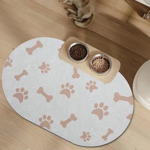 Miniatura 13 de YCT Tapete de comida para gatos – Tapetes de alimentación para perros – Alfombras absorbentes antideslizantes para gatos, 16.9 x 24 pulgadas