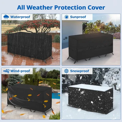 Miniatura 8 de SunPatio Bistro - Juego de funda impermeable, para patio al aire libre, juego de muebles de 3 piezas con ventilación de aire, resistente a los rayos