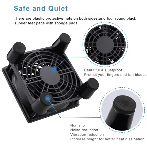 Miniatura 6 de GDSTIME Enfriador de ventilador de enrutador pequeño de 3.150 in con controlador de 3 velocidades L/M/H, CC 5V USB alimentado por USB, ventiladores