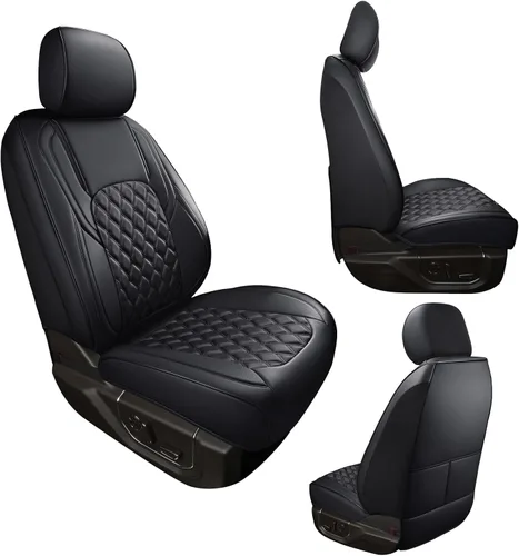 Miniatura 9 de Huidasource Fundas de asiento delantero de automóvil, funda de cojín impermeable de piel sintética F150 para asiento de camión, ajuste personalizado