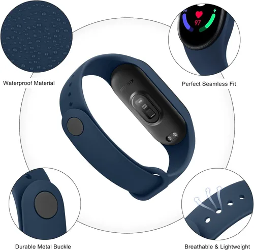 Miniatura 3 de Wanme Bandas compatibles con Xiaomi Mi Band 7 Correa de repuesto para mujeres y hombres, correa deportiva de silicona suave para Xiaomi Mi Band 7