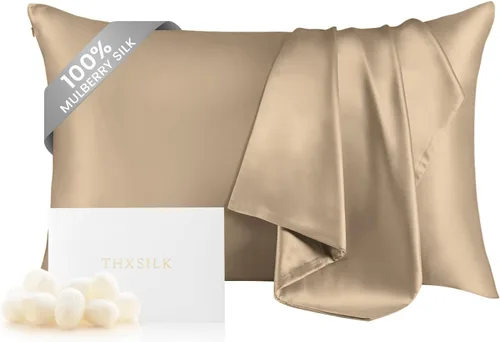 Miniatura 38 de THXSILK Funda de almohada de seda de morera 100% para cabello y piel, funda de almohada de seda hipoalergénica, suave, transpirable, con cremallera