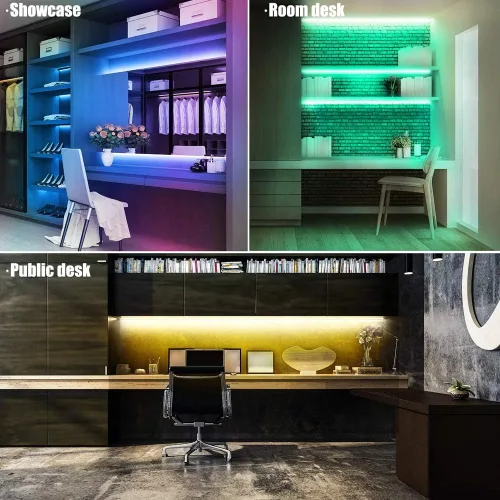 Miniatura 4 de Iluminación regulable debajo del gabinete, barra de luz LED RGB, lámpara de control en línea, luces multicolor debajo de la encimera