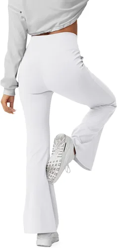 Miniatura 91 de HEGALY Pantalones de yoga acampanados para mujer, leggings cruzados, suaves, de cintura alta, pantalones casuales de entrenamiento con corte de bota