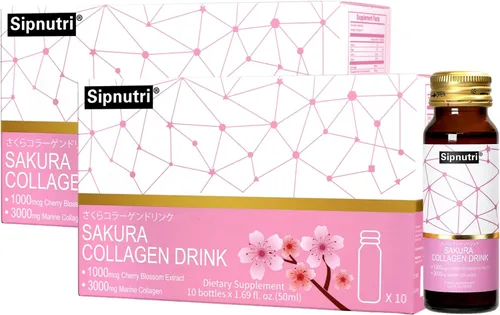 Miniatura 10 de Sakura - Bebida de colágeno – Péptidos marinos hidrolizados con extracto de flor de cerezo y mangostán, hidratación y elasticidad, soporte