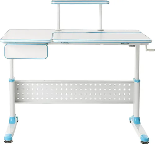Miniatura 5 de ApexDesk Little Soleil DX 43 pulgadas de ancho, escritorio de estudio para niños con altura ajustable, con estante y cajón integrado