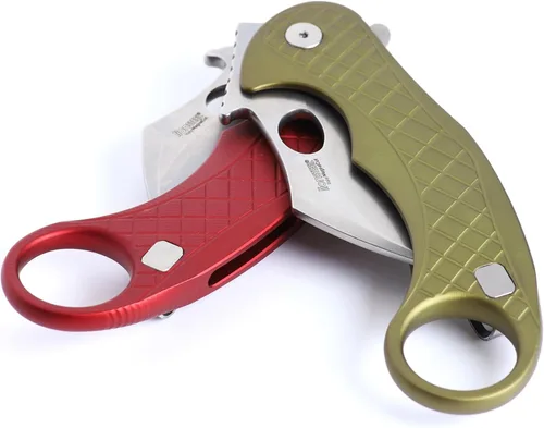 Miniatura 4 de LionSTEEL LEONE - Cuchillo plegable Karambit con hoja de acero CPM-Magnacut, mango integral de aluminio sólido, diseño Emerson Wave Design