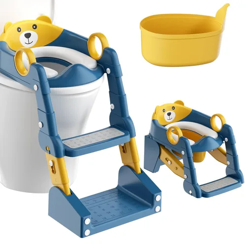 Miniatura 13 de Asiento de Entrenamiento de Baño, Asiento de Inodoro Mejorado para Niños y Niñas, Asiento de Entrenamiento de Baño 2 en 1 para Niños, Asiento