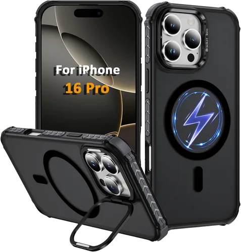 Miniatura 62 de i Phone 13 - Funda para iPhone 14, compatible con carga inalámbrica MagSafe, resistente, a prueba de golpes, soporte ajustable, color rojo mate