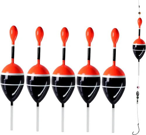 THKFISH Flotadores de pesca Bobbers Slide Floats Balsa Fishing Bobber Slip Bobbers para Crappie Panfish Trucha Bass (1/2 oz 2 x 5.28 pulgadas) (1/6
