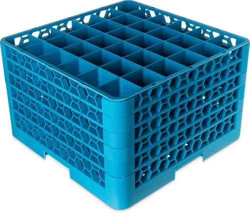 Miniatura 54 de Carlisle FoodService Products RG9-214 OptiClean Estante de vidrio con 9 compartimentos con 2 extensores, 7.12 pulgadas, polipropileno, azul