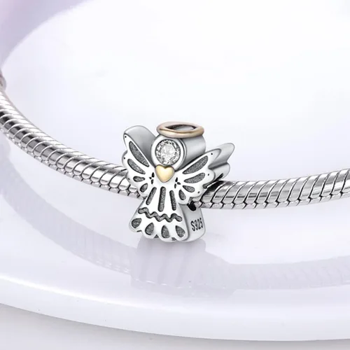 Miniatura 144 de MULA - Dijes de plata de ley 925 para pulseras y collares, colgantes de letras para la familia, cuentas de viaje en avión, dijes de árbol