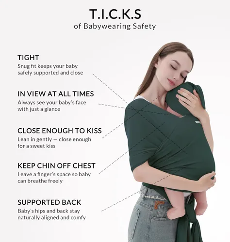 Miniatura 4 de TADO MUSLIN Portabebés para recién nacidos a niños pequeños (8-35 libras), eslinga modal suave elástica, transpirable para todas las estaciones
