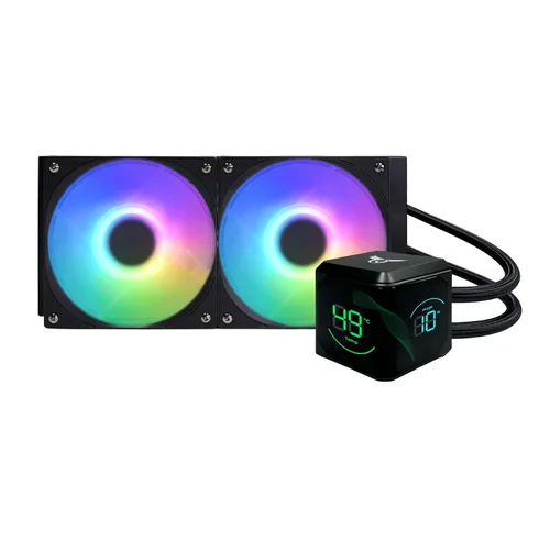Miniatura 14 de Dracaena.io Enfriador de CPU AIO de 4.724 in, control remoto ARGB, ventilador PWM ARGB silencioso, bomba de rodamiento hidráulico y radiador