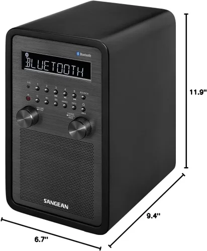 Miniatura 4 de SANGEAN WR-50 AM/FM-RBDS/Bluetooth Madera Gabinete Mesa Top Radio Negro