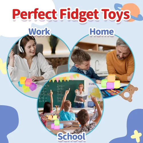 Miniatura 5 de Paquete de 6 bolas de estrés para adultos y niños, juguetes sensoriales para aliviar la ansiedad y el estrés, juguetes relajantes, bolas de estrés