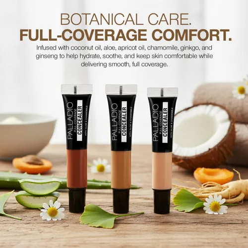 Miniatura 5 de Palladio Corrector de cobertura completa - Fórmula cremosa para rostro y debajo de los ojos, disfraza ojeras, manchas, líneas finas, unifica el tono