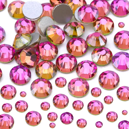 Miniatura 11 de Dowarm 2650 diamantes de imitación de cristal con parte trasera plana, 6 tamaños de 0.059 in a 0.256 in, cristales de parte trasera plana