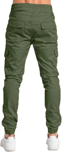 Miniatura 2 de SUTIL Mens Cargo Pants with Pocket Tapered Stretch Twill Cotton Slim Fit Work Jogger Pants Athletic Joggers Chino Trousers