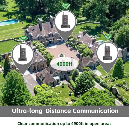 Miniatura 4 de Intercomunicador bidireccional en tiempo real, intercomunicadores inalámbricos para el hogar de 4900 pies de largo alcance, sistema de comunicación