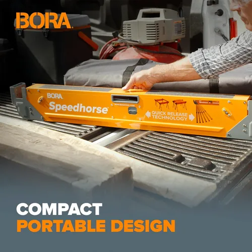 Miniatura 11 de Bora Portamate Speedhorse XT Par de caballetes - Paquete de dos, patas ajustables en altura de 30-36 pulgadas, parte superior de metal para 2x4