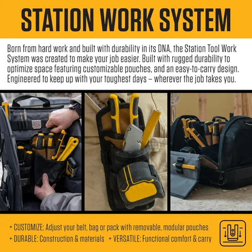 Miniatura 2 de Carhartt Bolsas de herramientas de la estación, organizador duradero, compatible con todas las bolsas de herramientas de la estación, tamaño mediano
