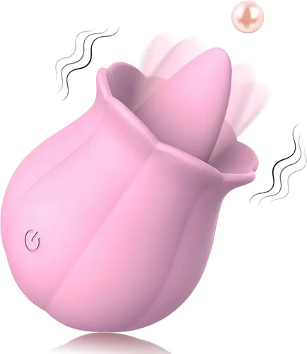 Miniatura 8 de Juguetes Sexuales Vibrador Dildo Rosa, Juguete para Adultos con 10 Velocidades de Vibración para Mujeres Clítoris Pezón, Juguete Sexual de Lengua
