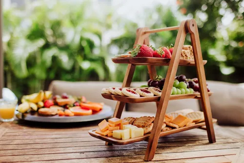 Miniatura 5 de PICNIC TIME NCAA - Bandeja de servir de 3 niveles, tablas de embutidos, platos de madera para servir (madera de acacia)