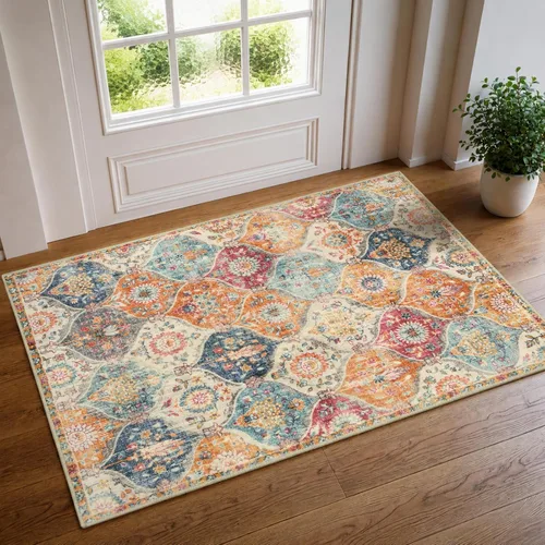 Miniatura 17 de Lahome Alfombra marroquí para pasillo, 2'5''x8' alfombras para cocina, alfombras antideslizantes lavables para pasillos, alfombra ultradelgada Rojo