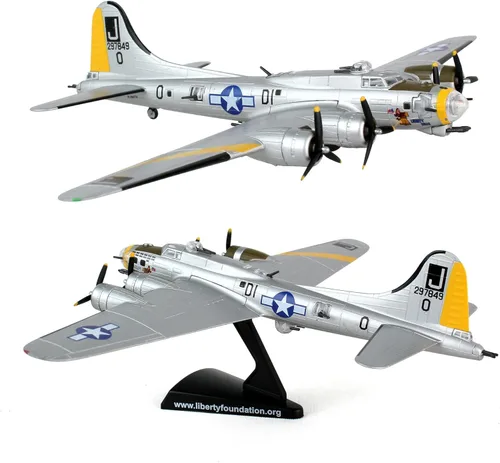 Daron Boeing B-17 Flying Fortress B-17G Modelo fundido a presión – Réplica de bombardero pesado a escala 1:155 de la Segunda Guerra Mundial con