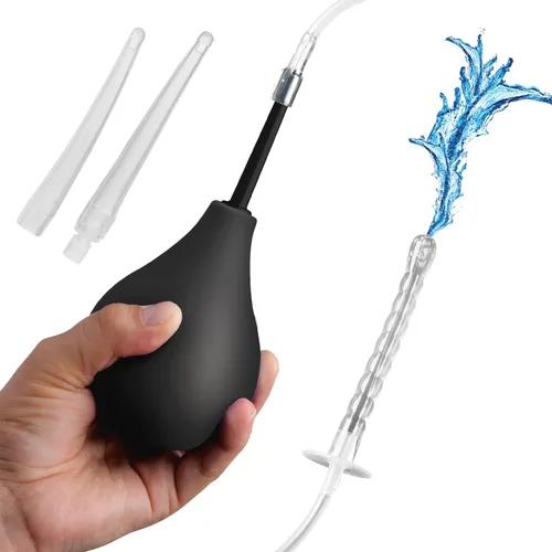 Clean Stream Kit de bombillas de enema para principiantes, hombres, mujeres y parejas. Bombilla de enema flexible y elección de boquillas. Apto para
