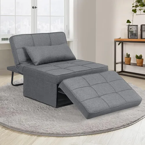 Miniatura 12 de Sofá cama plegable y multifuncional 4 en 1: otomana, cama para invitados moderna con silla reclinable ajustable para habitación pequeña o apartamento