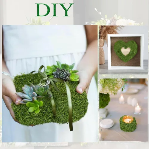 Miniatura 3 de 2 Rollos de Camino de Mesa de Musgo Falso para Decoración 4" x 47" Musgo Artificial para Plantas Verdes en Interiores, Hierba Sintética