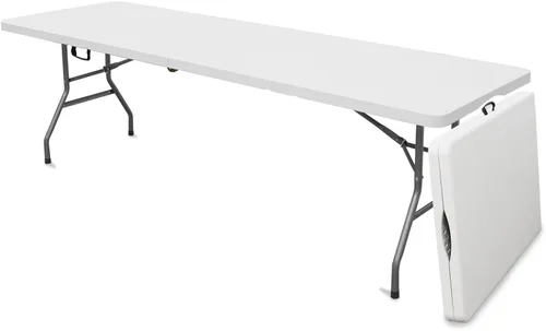 Miniatura 11 de AJP Distributors Mesa plegable portátil de plástico de 3 pies 34 pulgadas, parte superior resistente con asa de transporte, interior y exterior