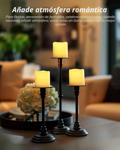 Miniatura 4 de Homemory - Velas con control remoto de más de 400 horas, velas votivas LED con temporizador de 2/4/6/8H, velas de té operadas por batería en blanco