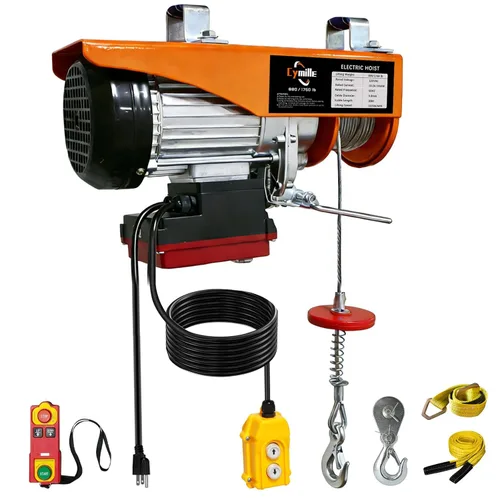 Miniatura 10 de Polipasto eléctrico de 880 libras, control remoto inalámbrico/con cable 2 en 1, cabrestante de elevación de ático de 110 V/120 V, velocidad de 16
