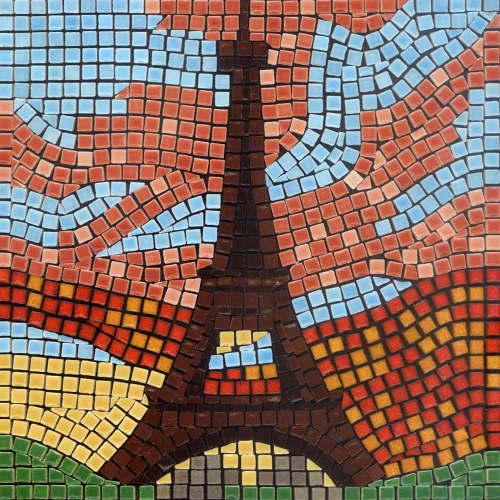 Miniatura 19 de Mosaicos hechos a mano fáciles con nuestro kit de manualidades de mosaico para adultos, delfín cuadrado de 7 pulgadas (20cm)