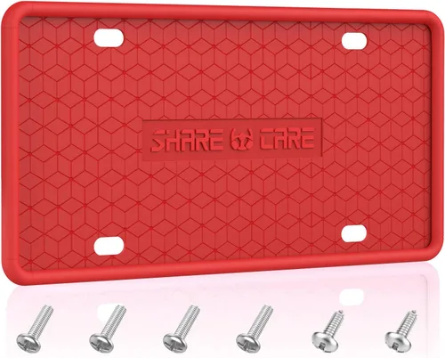 Miniatura 14 de QiqaMole Paquete de 2 marcos de silicona para matrícula, cubierta delantera y trasera, soporte para placa de matrícula a prueba de óxido, a prueba