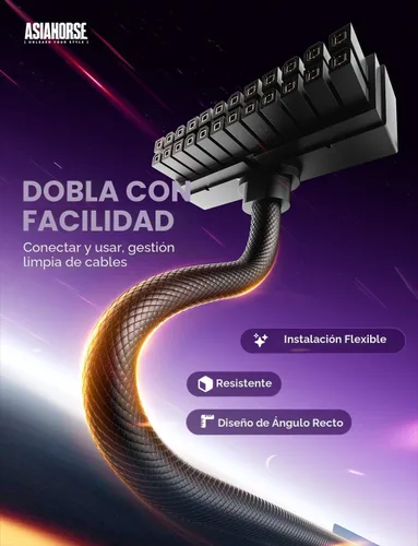 Miniatura 4 de AsiaHorse Hydrus-8PIN GPU PSU Cable de Extensión ARGB Luz, Cable de Extensión de Energía de Cobre de Diseño Minimalista Integrado, 2000W Potencia