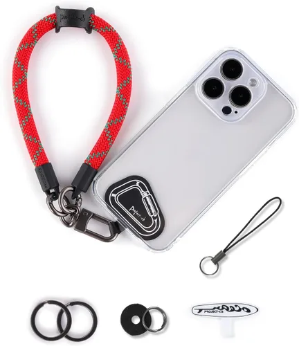 Miniatura 21 de Correa de mano para muñeca, 2 parches para teléfono, soporte para teléfono celular, correa de muñeca para llaves, AirPods, cámara (rosa, 12 pulgadas)
