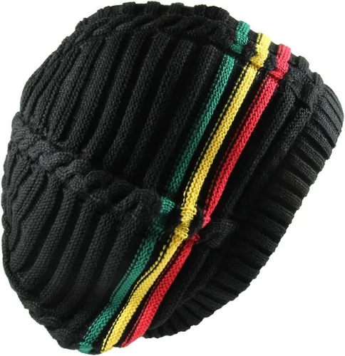 Miniatura 2 de RW Gorro de punto acanalado clásico Rasta 100% algodón